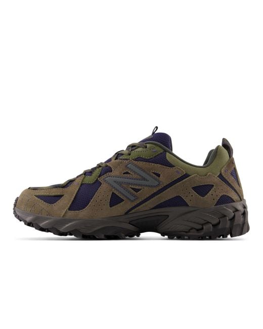 New Balance Brown 610v1 In Green/purple/grey Suede/mesh for men