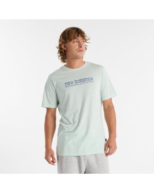 New Balance White Heathertech Athletic Gear T-Shirt for men