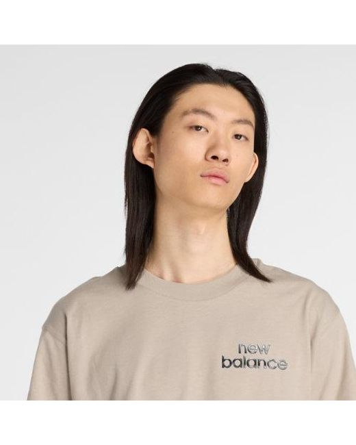 Hombre Chrome Runner T-Shirt En, Algodón, Talla New Balance de hombre de color Brown