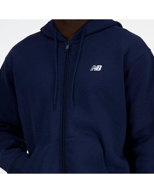 New Balance Blue Sport Essentials Logo French Terry Full Zip for men