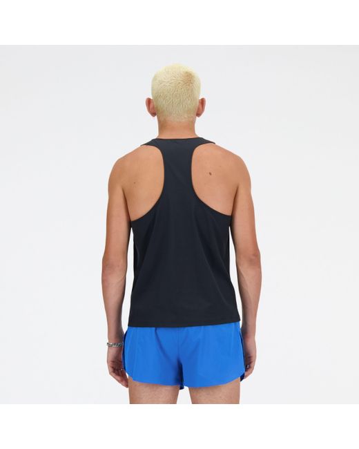 New Balance Blue Athletics Racing Singlet In Poly Knit for men