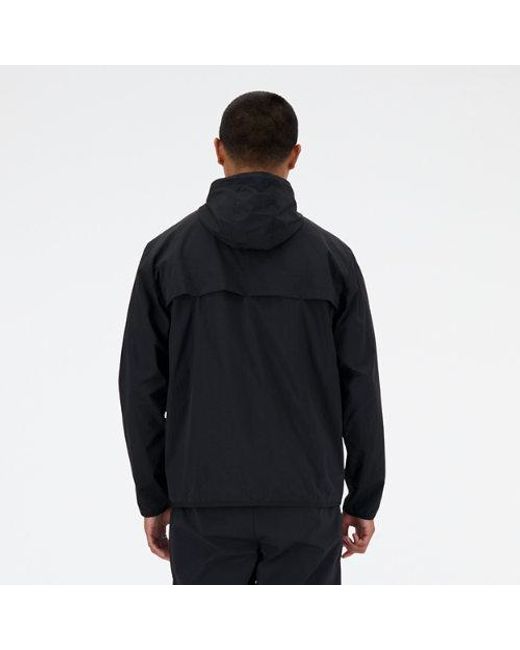 New Balance Blue Athletics Woven Jacket In Black Polywoven for men