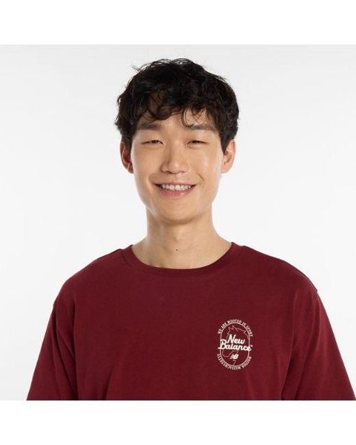 New Balance Red Lny Ss T-Shirt for men