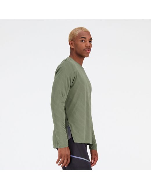 New Balance Green Q Speed Jacquard Long Sleeve for men