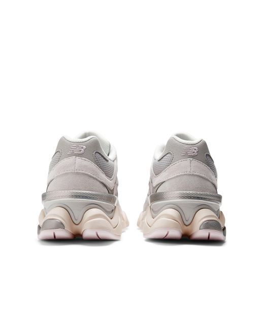New Balance White 9060 In Grey/purple Leather