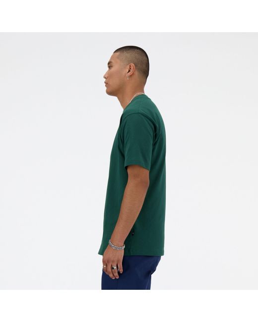 Athletics sport style t-shirt in verde di New Balance in Green da Uomo
