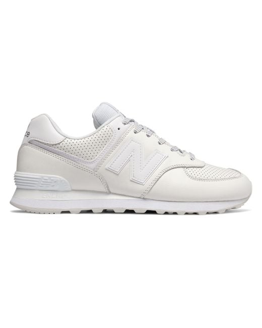 New Balance 574 Luxe Leather in White for Men | Lyst