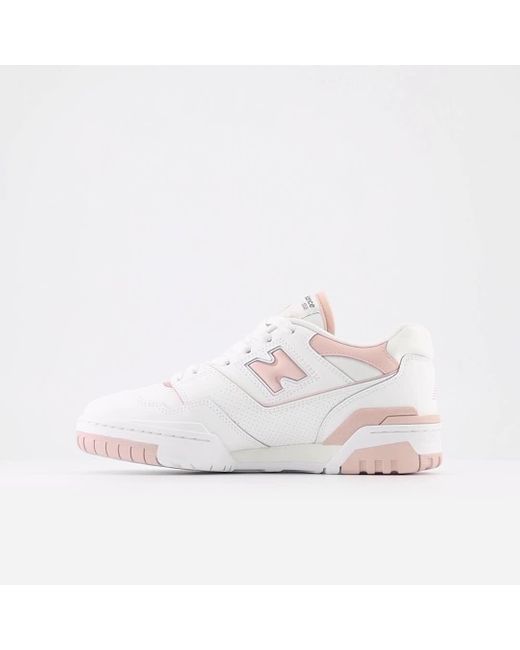 New Balance 550 In White/pink Leather