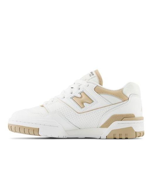 New Balance 550 In White/beige Leather