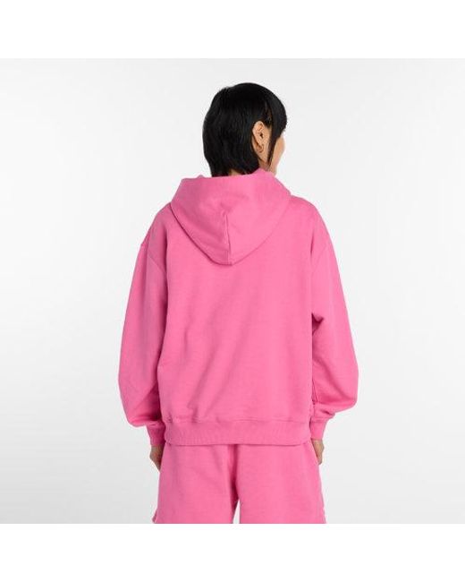 New Balance Pink Athletics French Terry Logo Hoodie