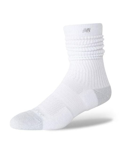 New Balance White Active Premium Heavyweight Slouch Crew 1 Pair