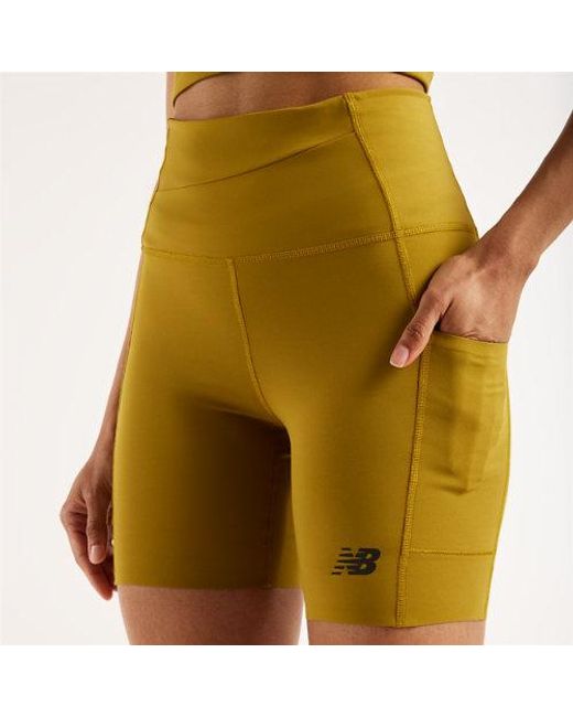 New Balance Yellow Rc Elite Storage Short 6"