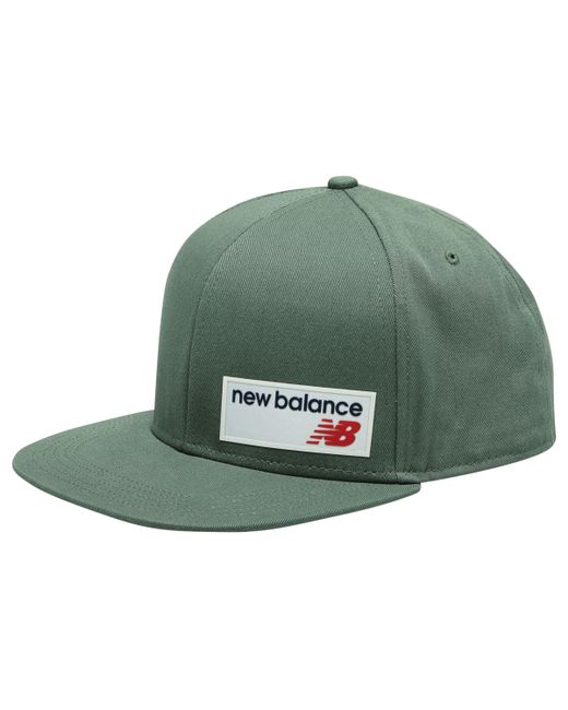 New Balance Green 6 Panel Flat Brim Lse Hat for men