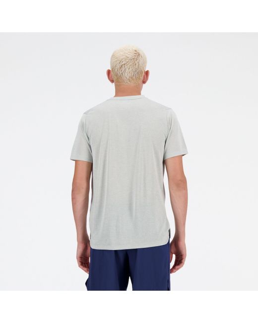 New Balance White Athletics T-shirt In Grey Poly Knit for men