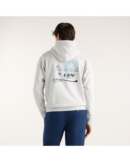 New Balance Gray London Edition Athletics French Terry Hoodie for men