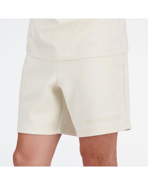 New Balance White Hyper Density Short 7" In Poly Knit for men