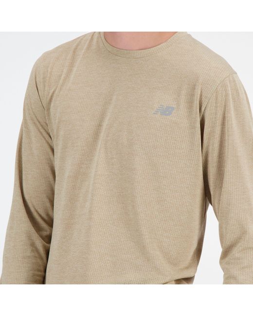 New Balance Natural Athletics Long Sleeve In Beige Poly Knit for men