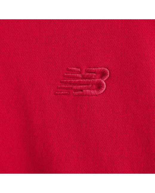 New Balance Athletics french terry hoodie in rot in Red für Herren