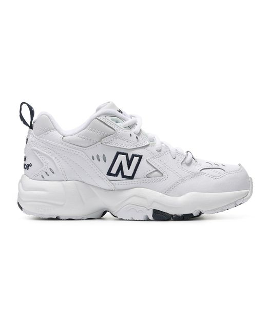 608 - sneakers bianche con suola spessa di New Balance in White