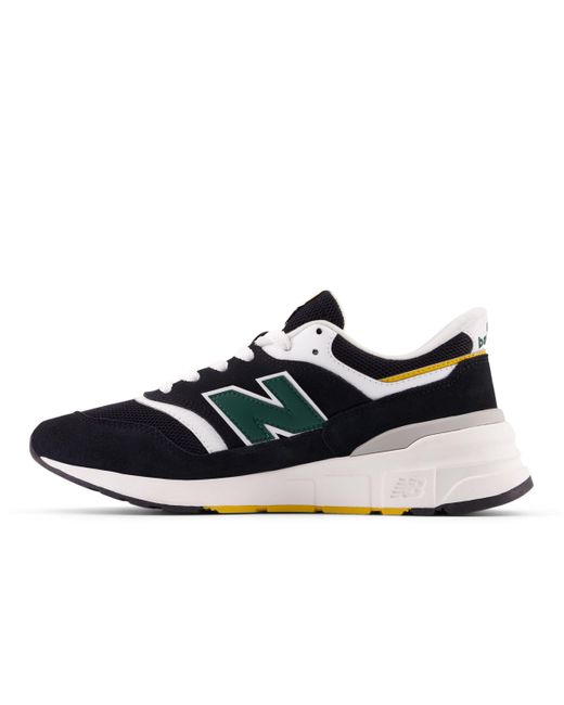 New Balance Blue 997r In Black/green Suede/mesh for men