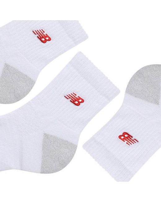 New Balance White Active Premium Qtr 3 Pack Socks 3 Pack
