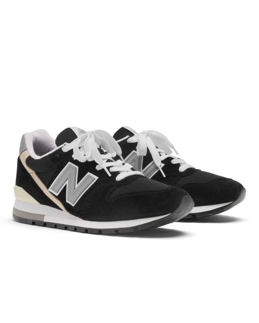 New Balance Made In Usa 996 In Black/grey Leather