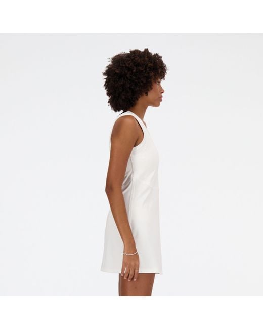 New Balance Tournament Dress In White Poly Knit
