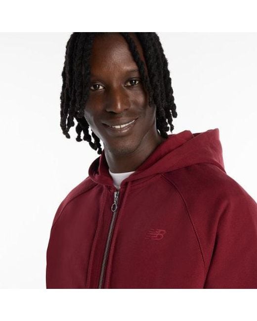 New Balance Red Lny Full Zip Hoodie for men