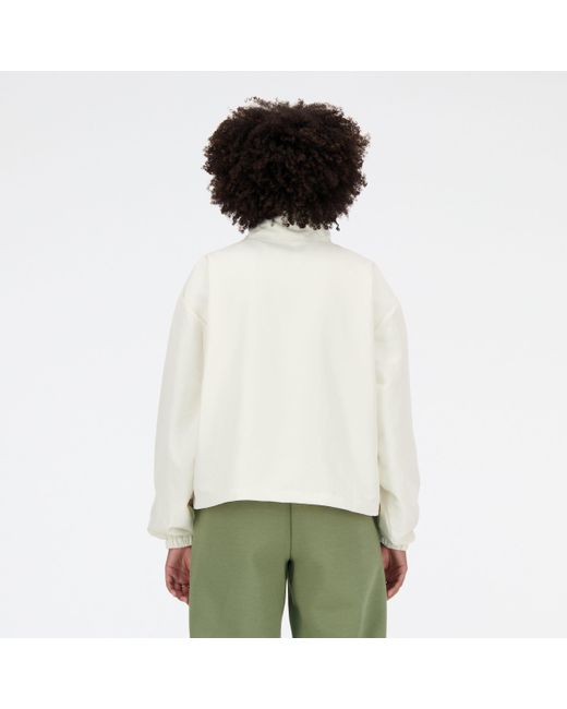 New Balance White Sport essentials oversized jacket