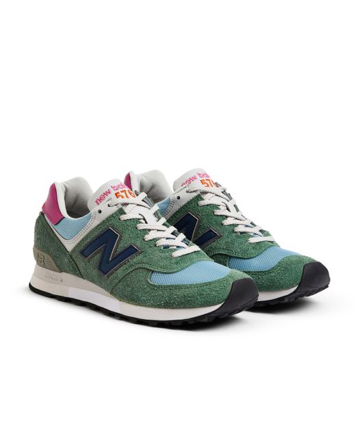 New Balance Made In Uk 576 In Green/blue/red Suede/mesh
