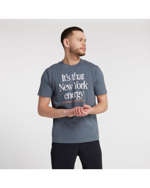 New Balance Blue Tcs New York City Marathon Training Graphic T-shirt for men