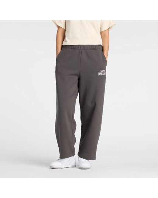 New Balance Gray Trackside Fleece Barrel Pant