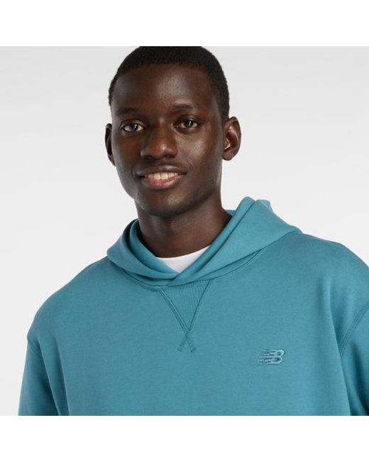 New Balance Blue Athletics French Terry Hoodie for men