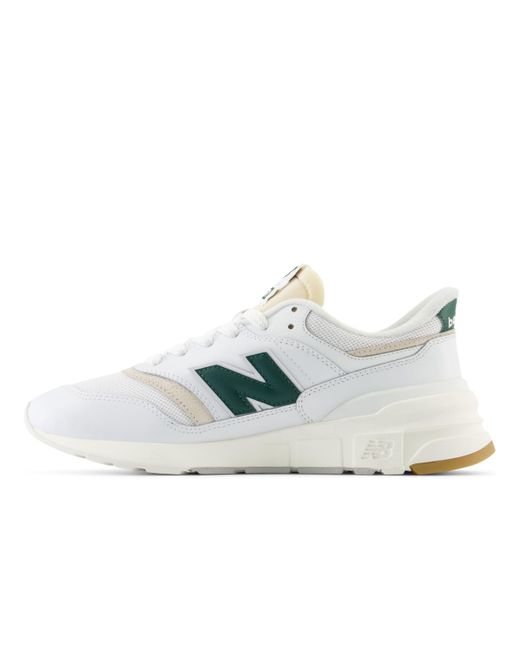 New Balance White 997r In Suede/mesh