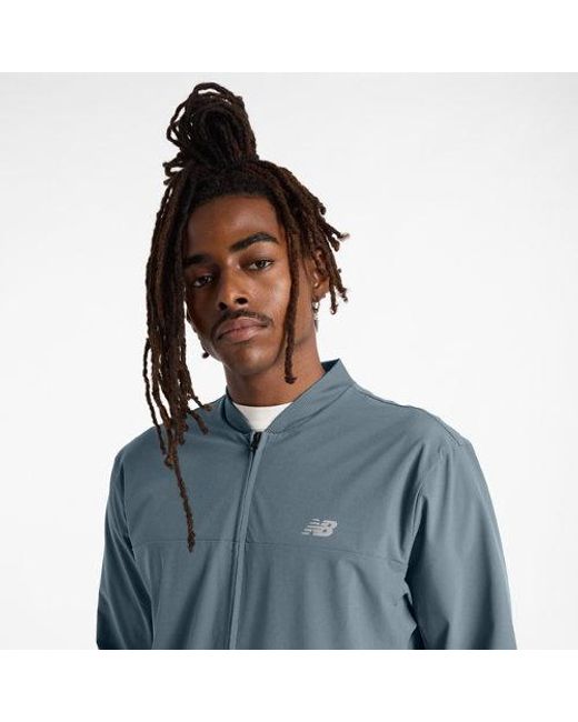 New Balance Blue Stretch Bomber Jacket for men