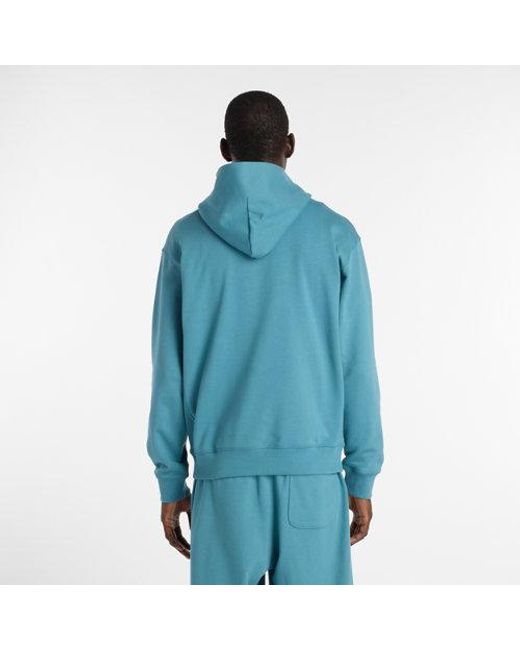 New Balance Blue Athletics French Terry Hoodie for men