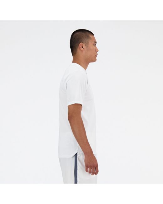 New Balance Tournament Top In White Poly Knit for men