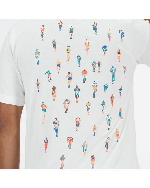 Sport essentials runners t-shirt New Balance de hombre de color White