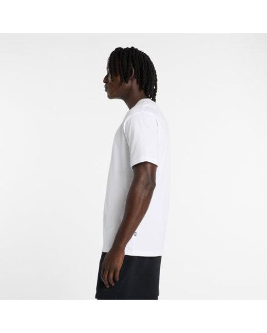 New Balance White Classic Tri-Logo T-Shirt for men