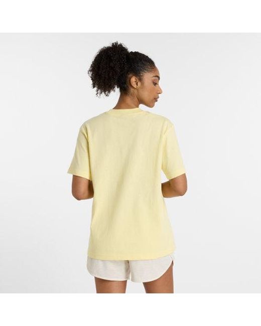 New Balance Yellow Damen Athletics Jersey T-Shirt