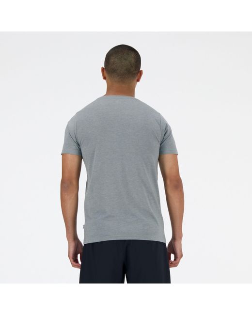 New Balance Blue Sport Essentials Heathertech Graphic T-shirt In Grey Poly Knit for men