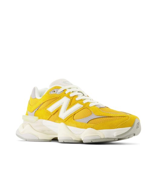 New Balance 9060 In Yellow/grey/beige Leather