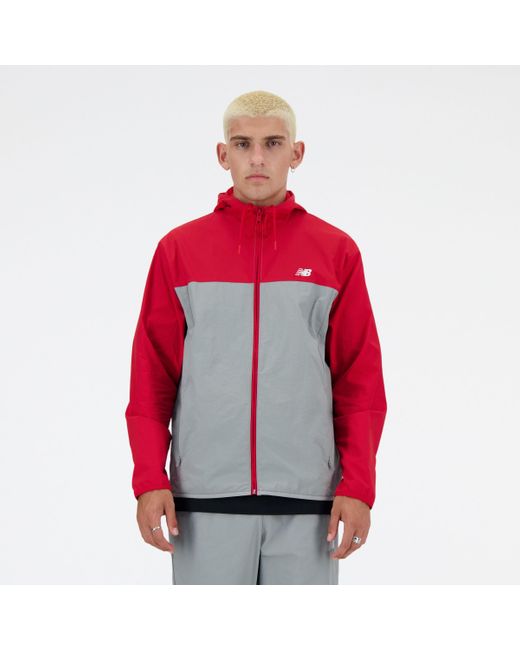 New Balance Athletics Woven Jacket In Red Polywoven for men