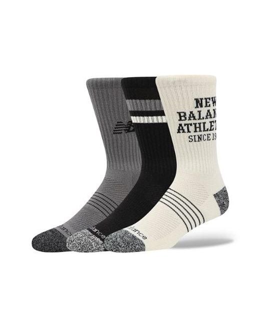 New Balance Black Active Graphic Crew Socks 3 Pack