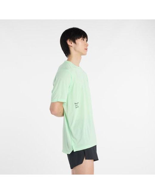 New Balance Green Rc Essential Graphic T-Shirt for men
