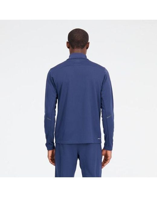 New Balance Knit 1/4 Zip In Blue Poly Knit for men