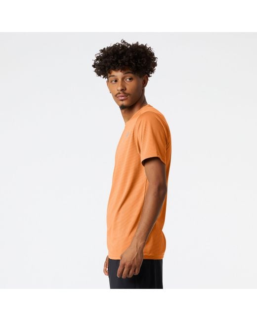 New Balance Accelerate Short Sleeve Running T-shirt in het Orange voor heren