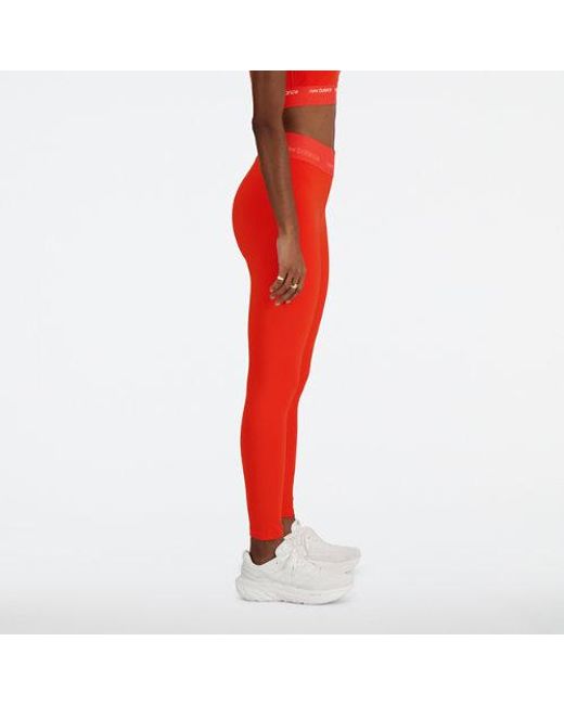 Femme Nb Sleek High Rise Sport Legging 25&Quot; En, Poly Knit, Taille New Balance en coloris Red