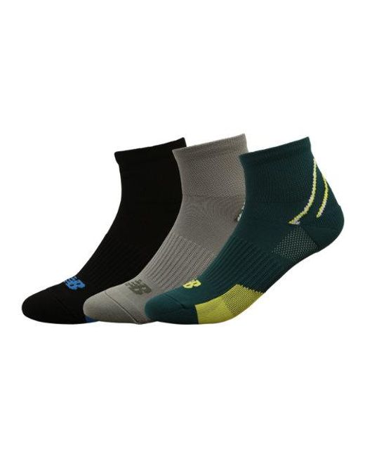 Run Ankle 3 Pair En, Nylon, Taille New Balance en coloris Green