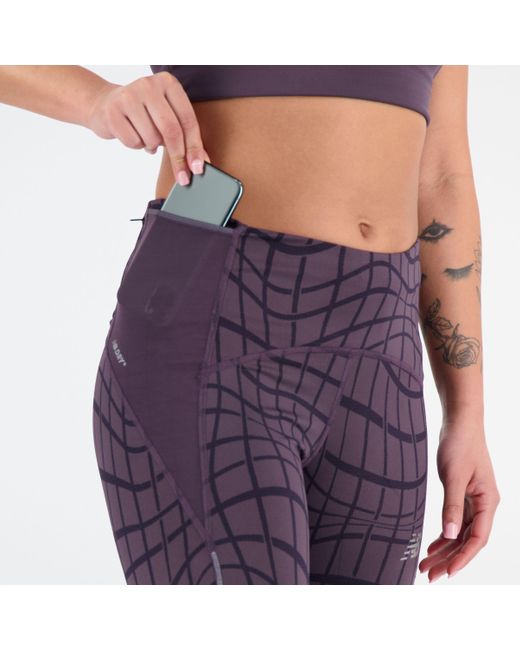 New Balance Printed Impact Run Tight In Purple Poly Knit